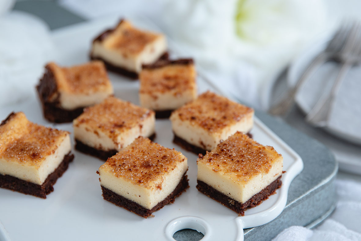 Creme brulee-juustokakkuruudut