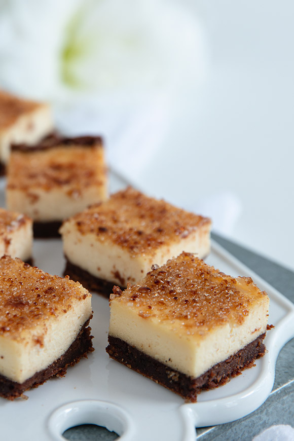 Creme brulee-juustokakkuruudut