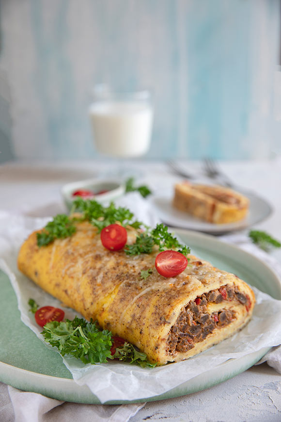 munakasrulla härkistäytteellä