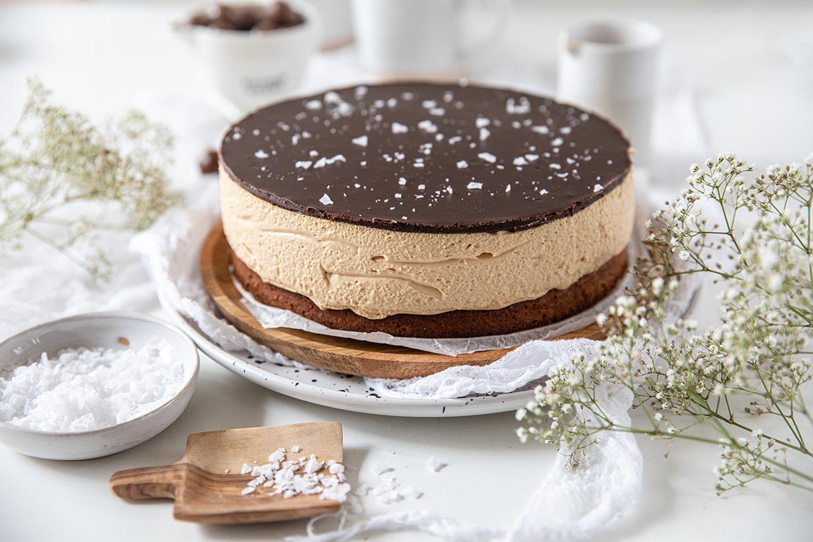 Kinuskijuustokakku suklaaganachella