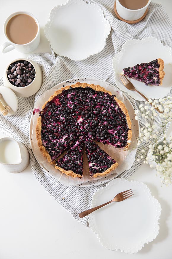 Perinteinen mustikkarahkapiirakka