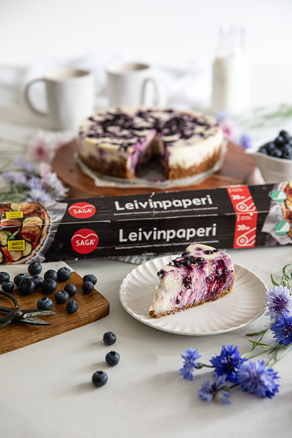 paistettu mustikkajuustokakku