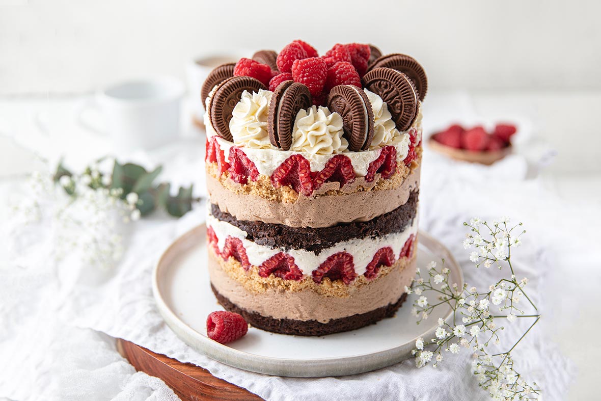 Vadelma-suklaa-keksikakku